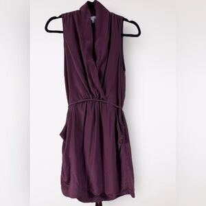 Wilfred Aritzia real 100% silk faux-wrap dress with waist tie